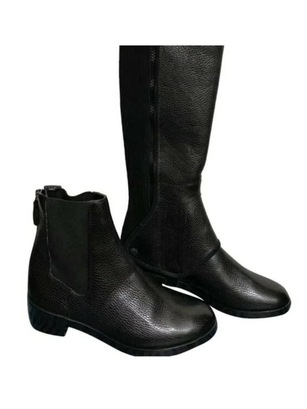 New! Tory Burch Black Leather 'Milburn' Convertible Riding Boots Size 5M Brazil